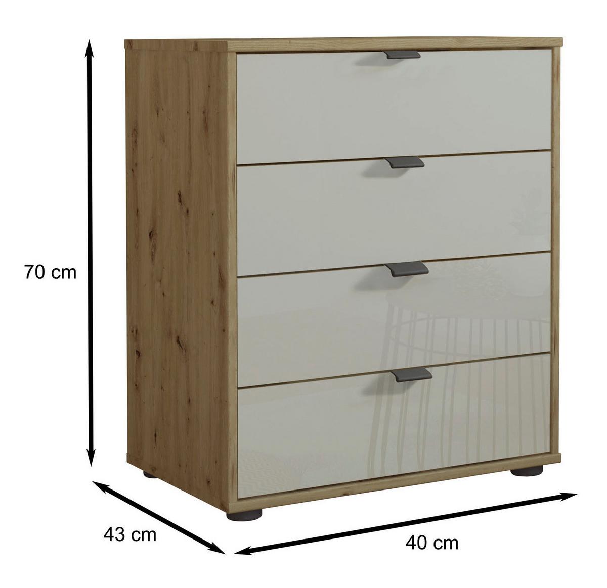 KOMODA MILANO 4000 - czarny/kolor łupkowy, Konventionell, materiał drewnopochodny/metal (40/70/43cm) - Dieter Knoll
