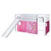 Igralna Postelja Manuel, 90x200, Roza, Tobogan - pink/bela, Natur, les (90/200cm) - MID.YOU