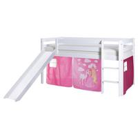Igralna Postelja Manuel, 90x200, Roza, Tobogan - pink/bela, Natur, les (90/200cm) - MID.YOU