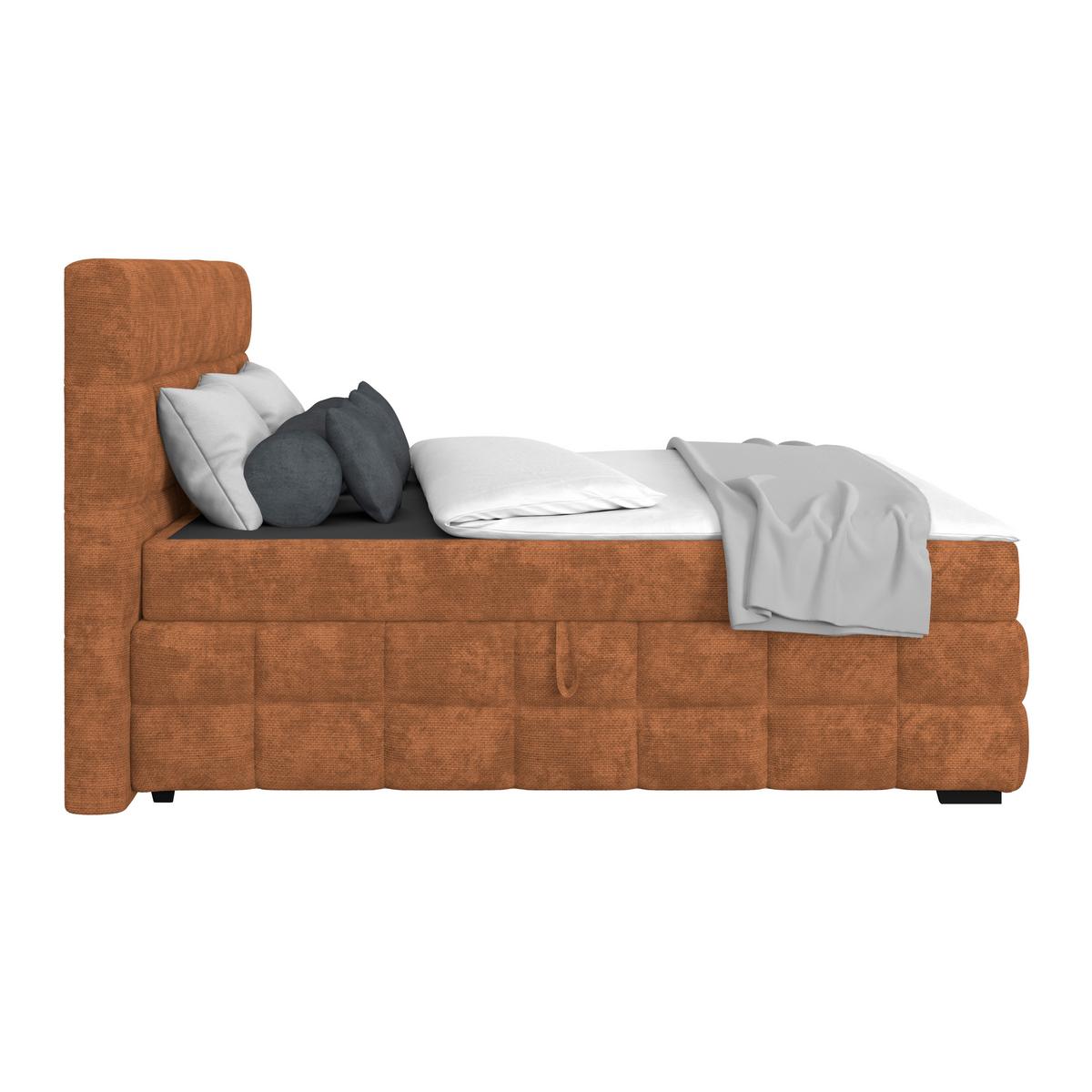 Box Krevet Vega - boje hrđe/zelena, Trend, tekstil/drvo (160/200cm) - Modern Living