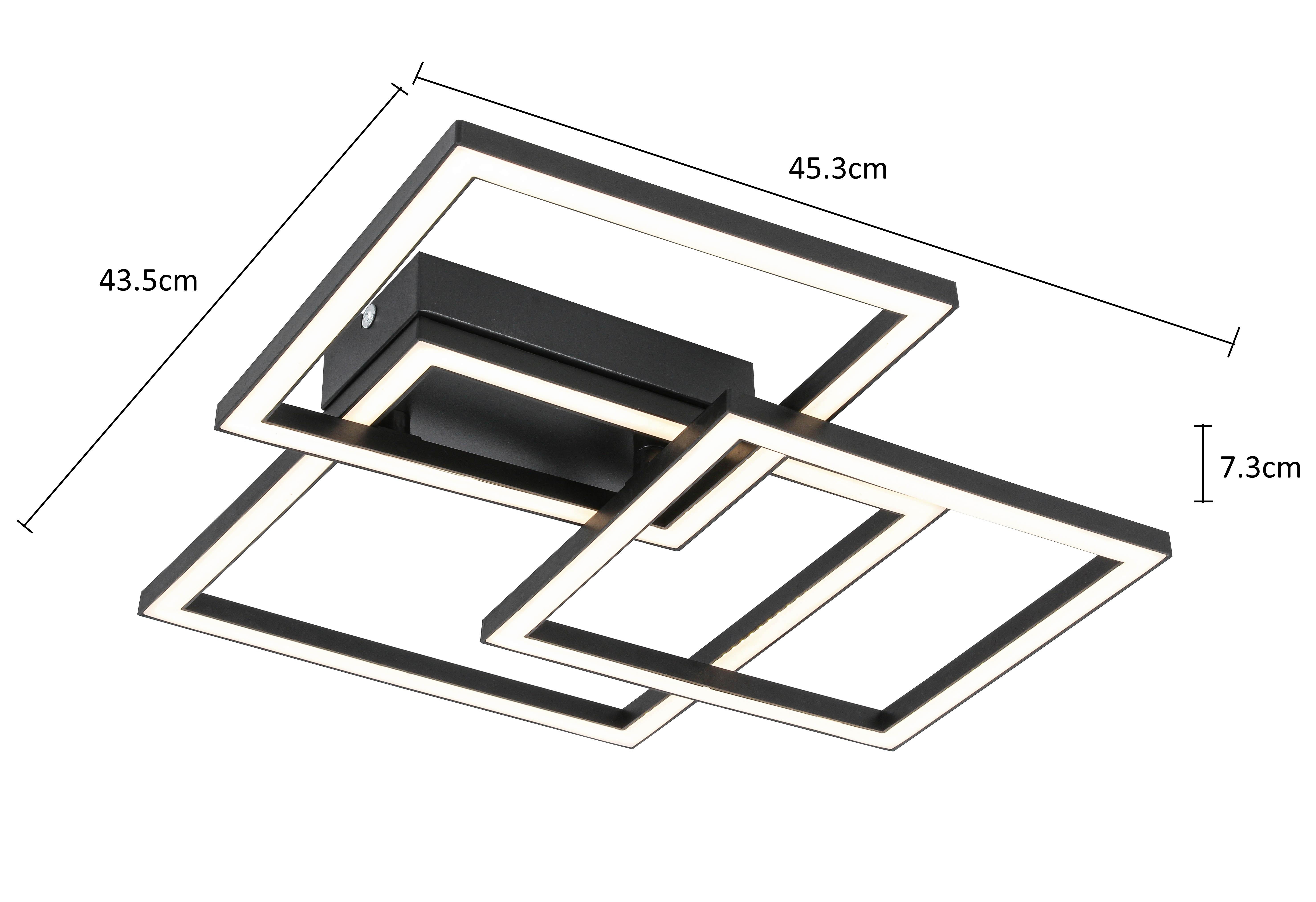 LED-TAKLAMPA TIMRE - svart, Modern, metall/plast (45,3/43,5/7,3cm) - Mömax
