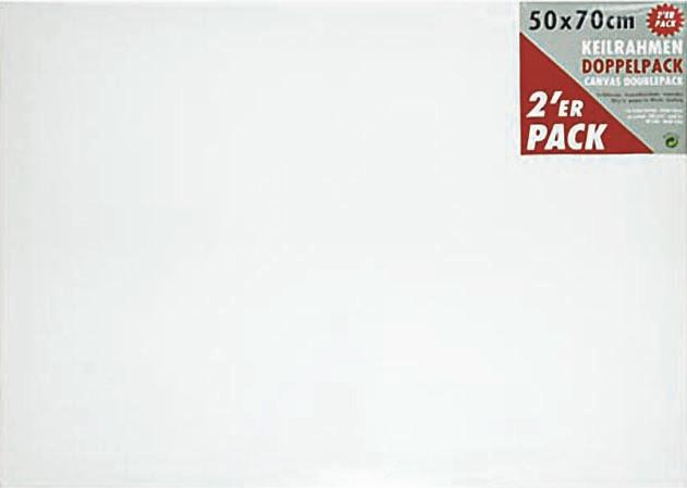 Keilrahmen Leonardo in Weiß ca. 70x50cm, 2 Stück - Weiß, Basics, Karton/Textil (70/50cm) - Premium Living