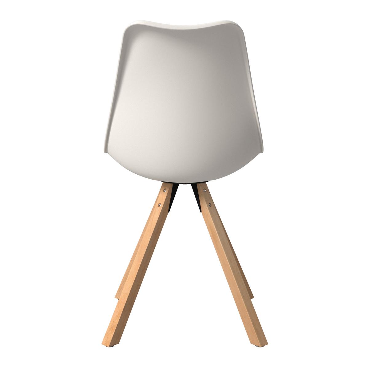 Stuhl Lilly 2 in Weiß - Weiß/Naturfarben, MODERN, Holz/Kunststoff (48,5/84/55cm) - Based