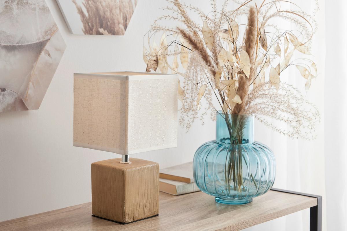 Tischleuchte Wanda max. 25 Watt - Dunkelbraun/Beige, MODERN, Keramik/Textil (15,5/28,5cm) - Mömax