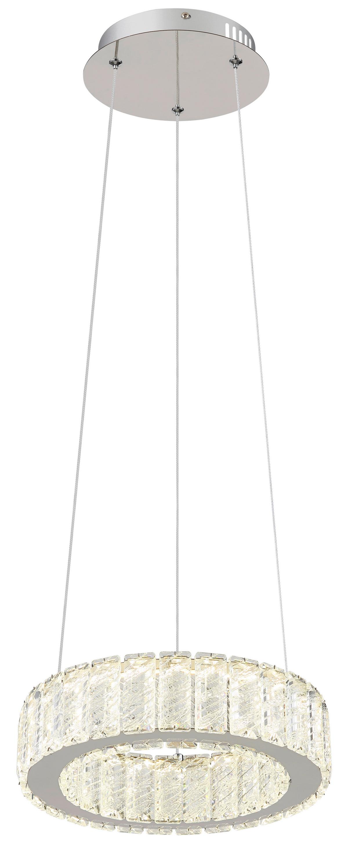 LED-Hängeleuchte Mucky Chromfarben max. 30 Watt - Klar/Chromfarben, KONVENTIONELL, Glas/Kunststoff (30/120cm) - Globo