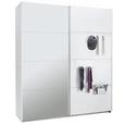 Schwebetürenschrank Weiß/Spiegel - KONVENTIONELL, Holzwerkstoff/Metall (181/210/61cm) - Livetastic Schwebetürenschrank Weiß/Spiegel - KONVENTIONELL, Holzwerkstoff/Metall (181/210/61cm) - Livetastic