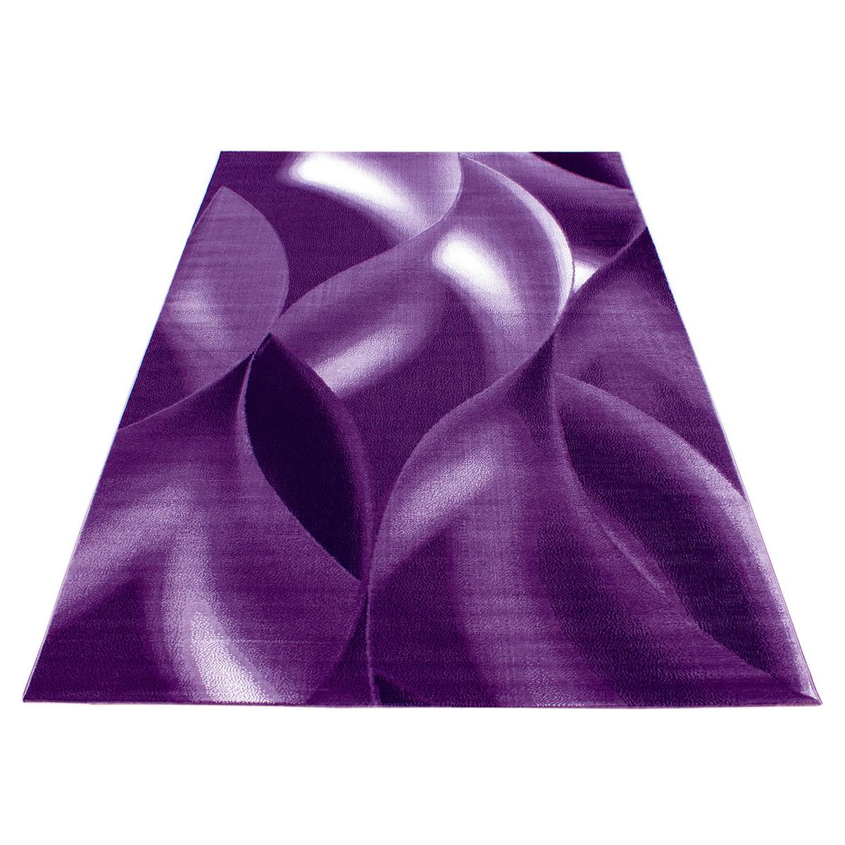 TEPPICH Kurzflor INN in Violett, mit abstraktem Wellenmuster, 240 x 340 cm - Lila, Textil (340/240cm) - KADIMA DESIGN