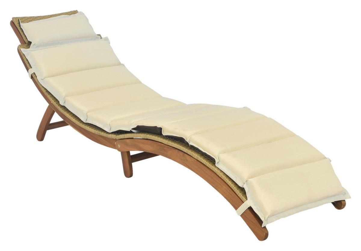 Vrtni Ležalnik Capri, Masivno - naravne barve, Moderno, kovina/umetna masa (183/60/54cm) - Gardenson