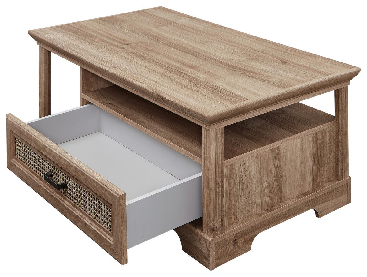 STOLIK KAWOWY VIENNA - kolor dębowy, Design, materiał drewnopochodny/metal (120/45/67cm) - MID.YOU