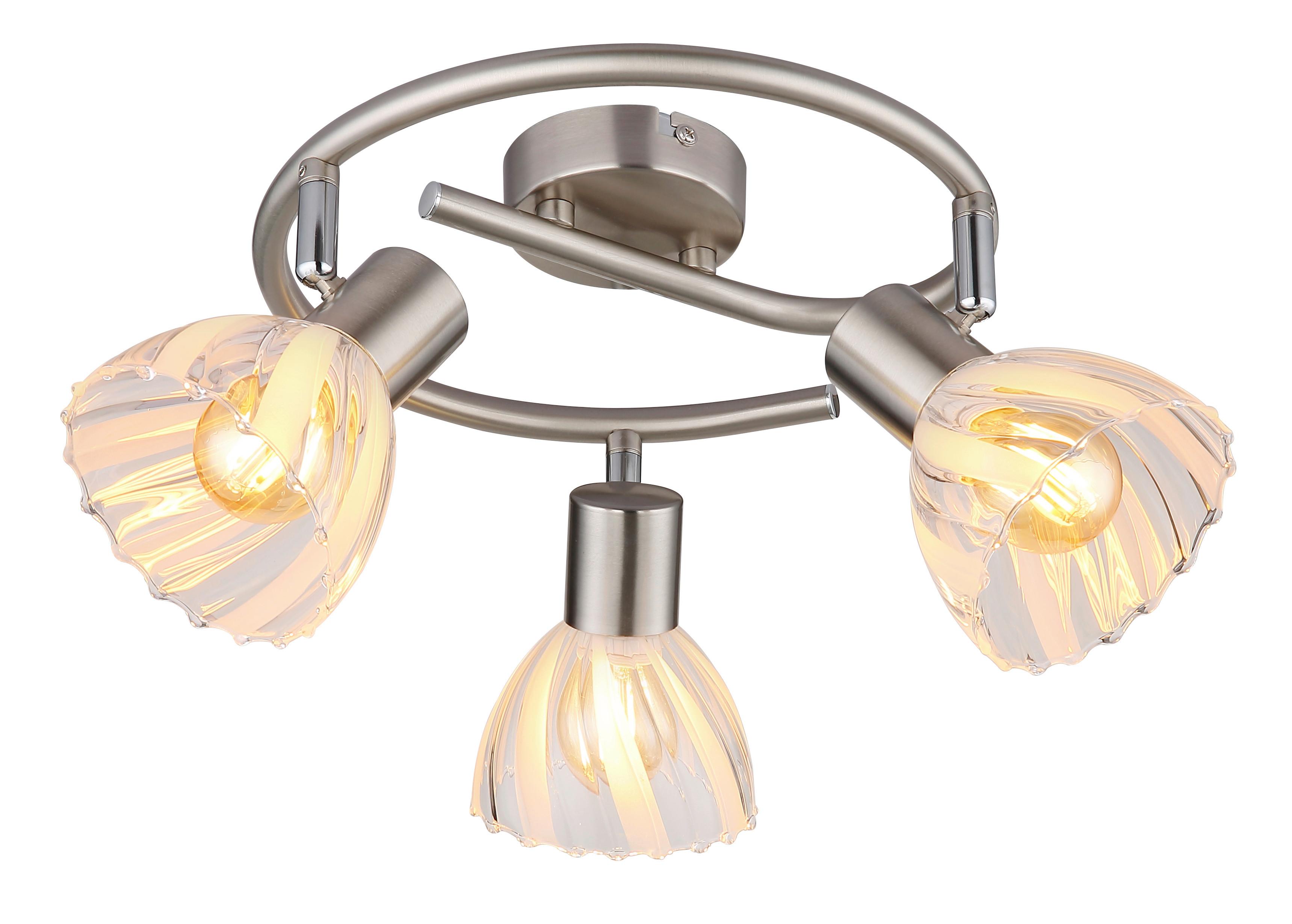 STRAHLER 54315-3 ZACHERY - Nickelfarben, Konventionell, Glas/Metall (46/19cm) - Globo