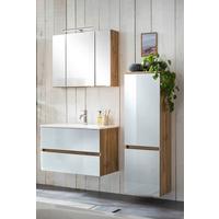 Badezimmer ''Helsinki'', Weiß/Eichefarben - Eichefarben/Weiß, KONVENTIONELL, Glas/Holzwerkstoff (120cm) - Held