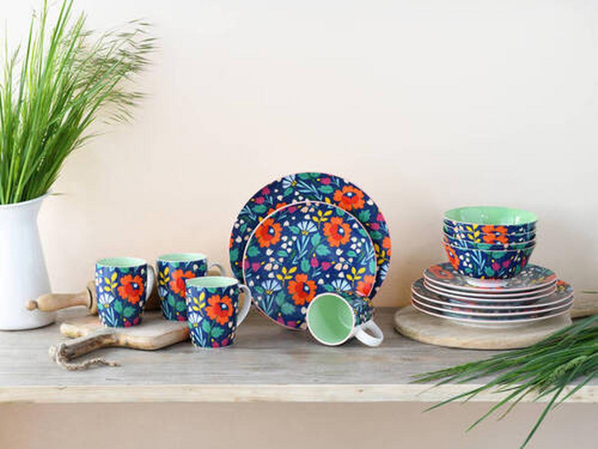Kombinirani Servis Folklore, 16-Delni - večbarvno, Trend, keramika (35/32/36null) - Creatable