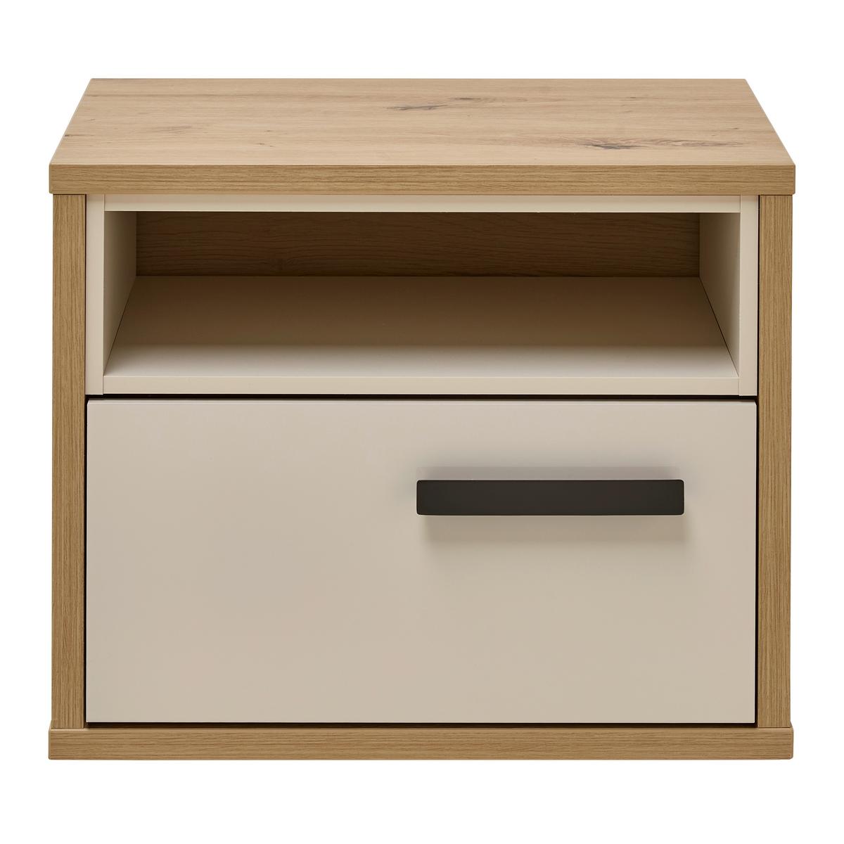 Nachtkästchen Casa Mia Kaschmirfarben/Eiche Artisan - Kaschmir/Anthrazit, KONVENTIONELL, Holzwerkstoff/Metall (45/50/40cm) - Modern Living