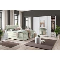 Boxspringbett London -Exklusiv- - Chromfarben/Elfenbein, Modern, Holz/Holzwerkstoff (180/200cm) - Premium Living