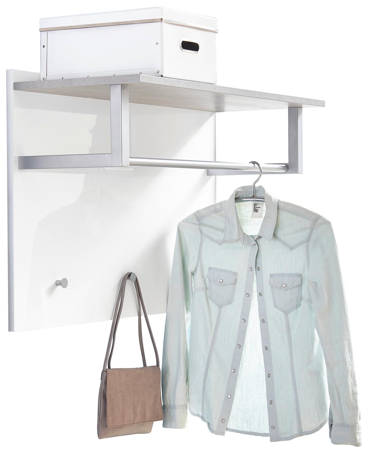 PANEL DO PRZEDPOKOJU GALAVERNA - biały/szary, Design, materiał drewnopochodny/metal (90/60/35cm) - Carryhome