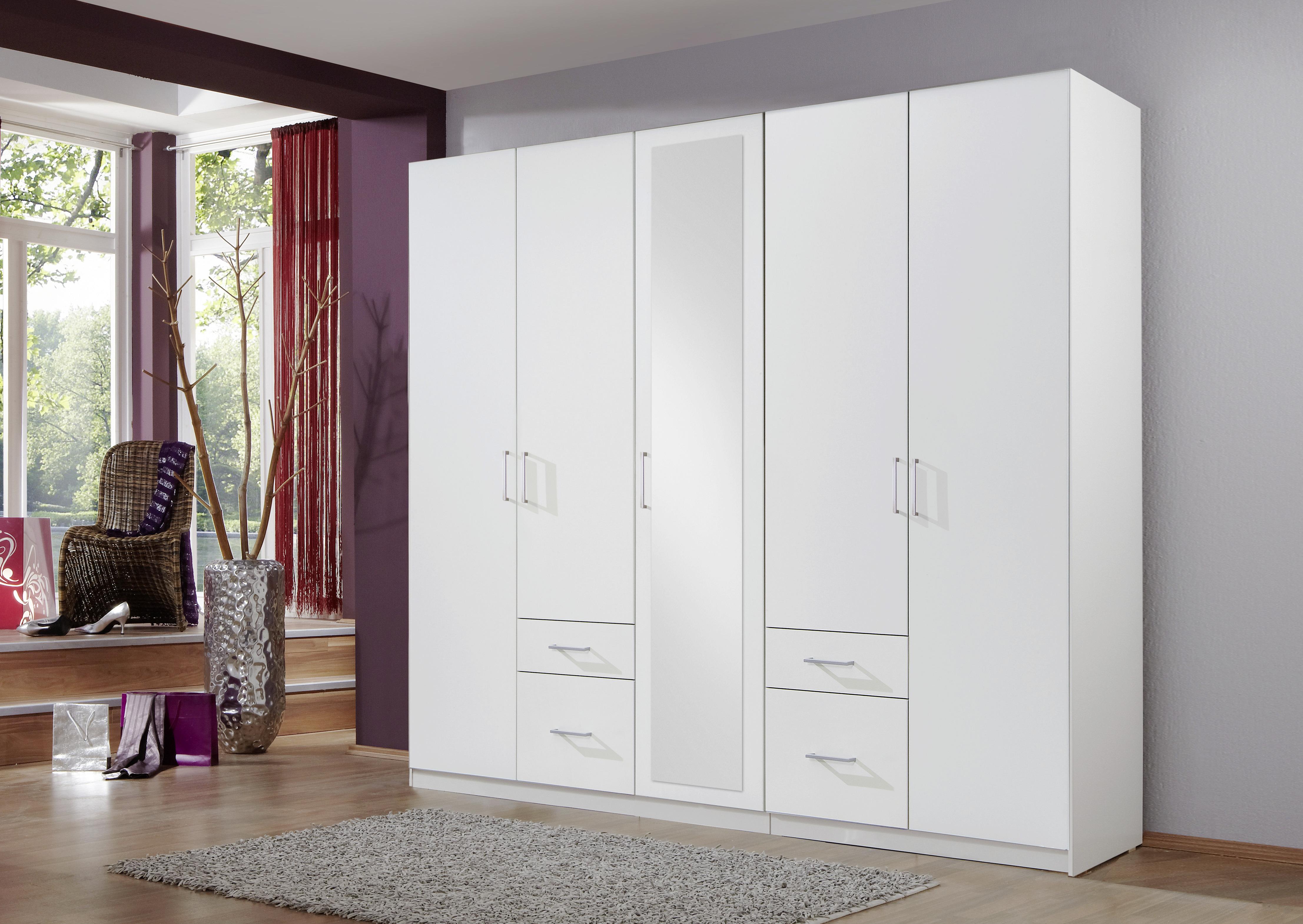 Ormar S Klasičnm Vratima Freiburg - bijela/srebrne boje, Design, staklo/drvni materijal (225/210/58cm) - Modern Living