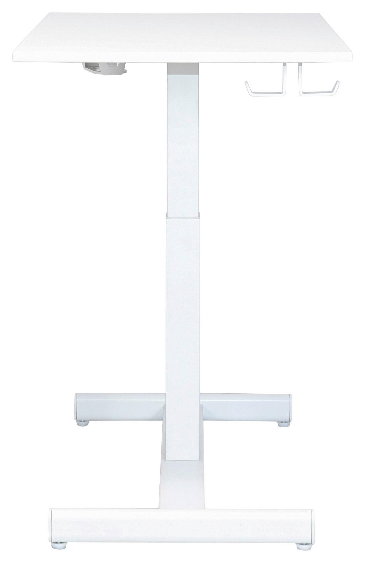 Schreibtisch George Weiß - Weiß, MODERN, Holzwerkstoff/Kunststoff (72,5/48.5-74/48cm) - Mömax