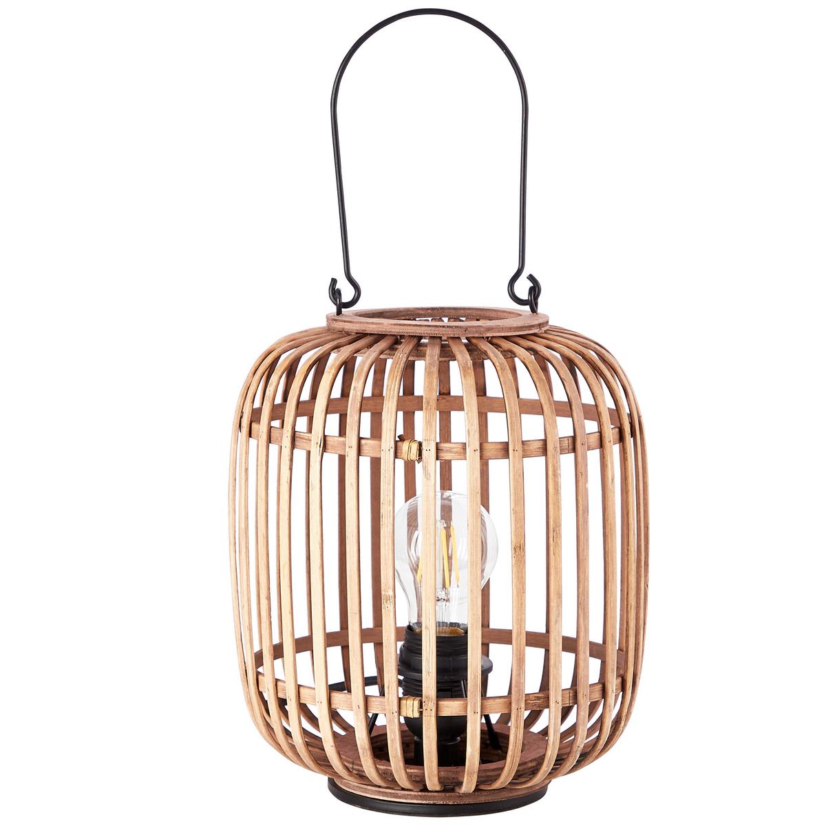 Tischleuchte Woodrow Hellbraun max. 60 Watt - Hellbraun, Natur, Holz/Metall (21,5/26,5cm) - Brilliant