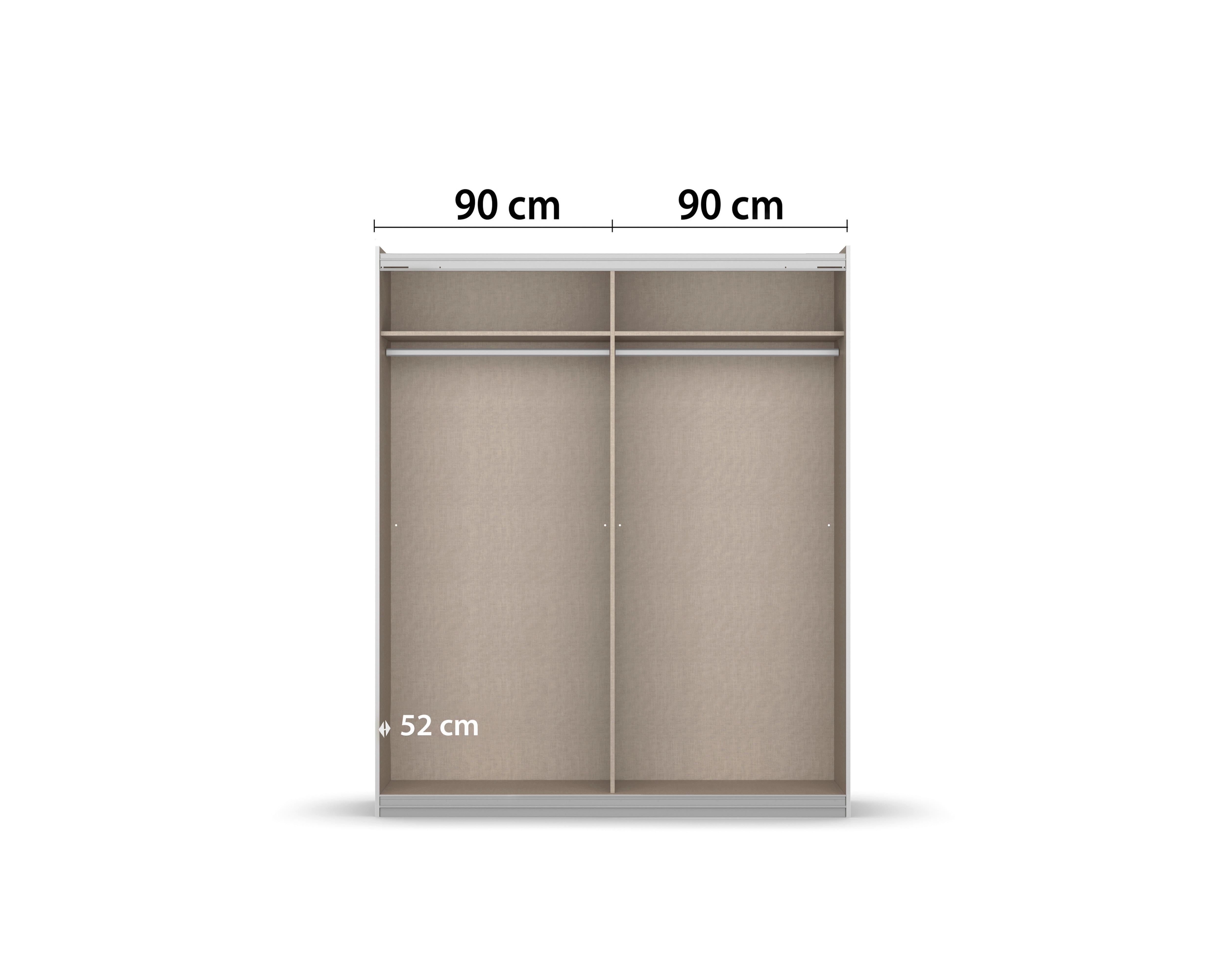 Ormar S Kliznim Vratima Feldkirch - siva visoki sjaj/tamno siva, Moderno, staklo/drvni materijal (181/210/62cm) - Modern Living