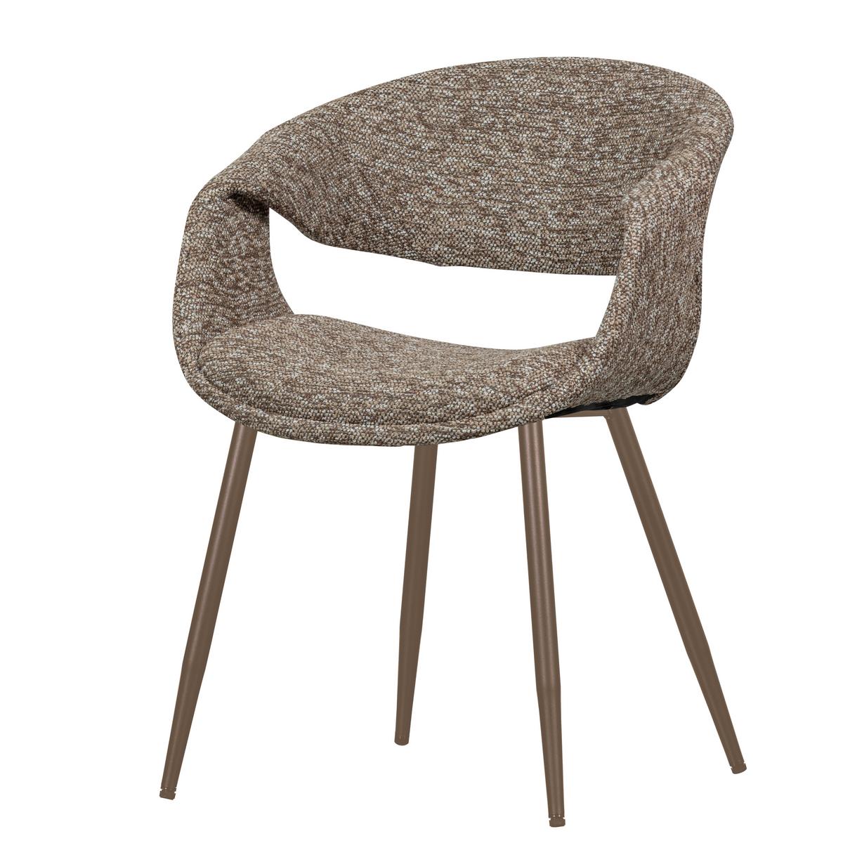 Armlehnstuhl-Set Yossi Braun/Kupferfarben B: 57cm - Braun/Kupferfarben, MODERN, Textil/Metall (57/78/57cm) - Livetastic