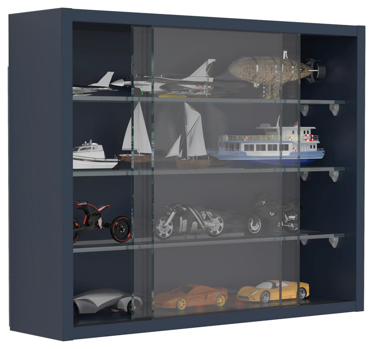 HÄNGEVITRINE DRIVALO S - Transparent/Anthrazit, Design, Glas/Holzwerkstoff (50/40/12cm) - MID.YOU