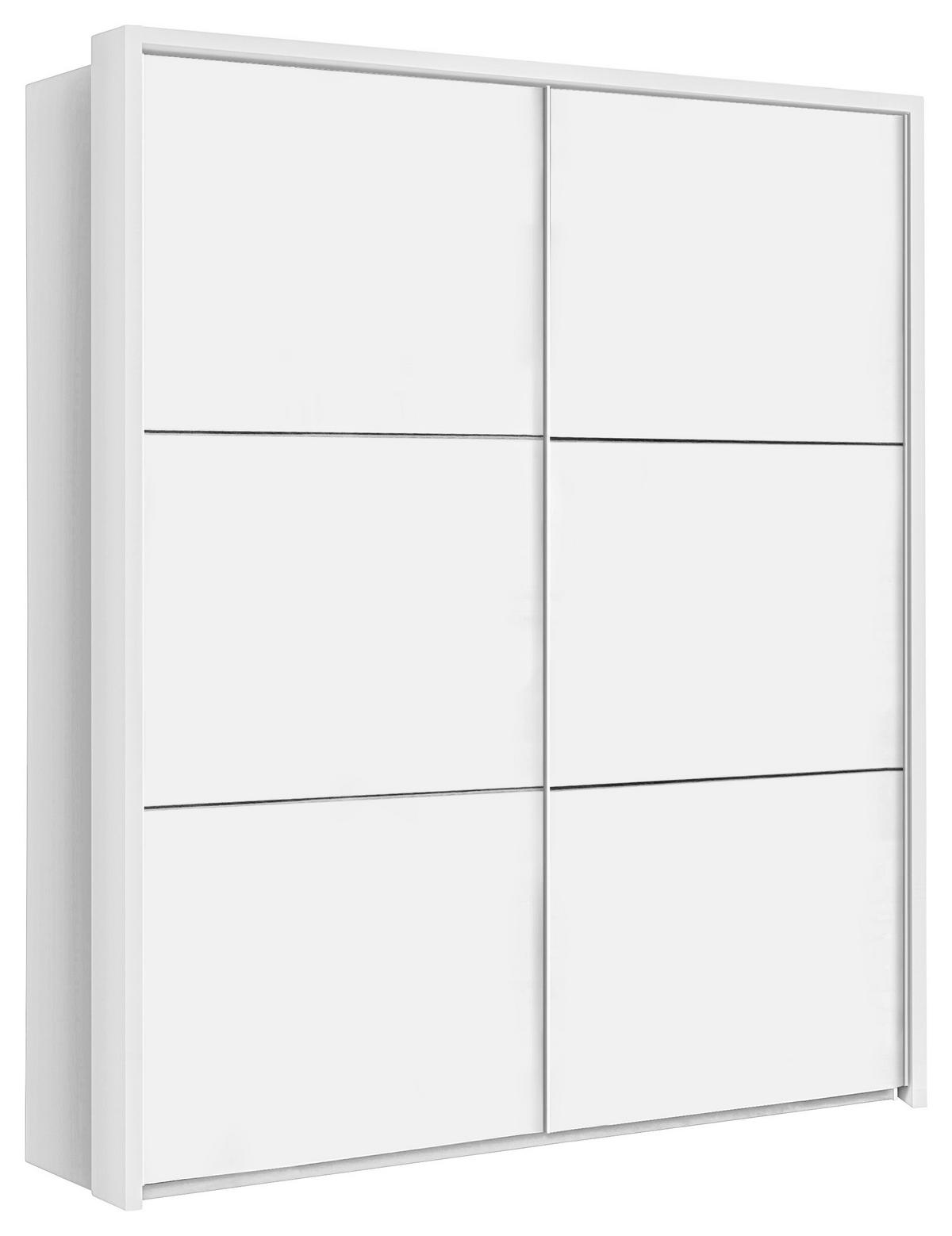 Omara Z Drsnimi Vrati Leader, Bela - bela/visoki sijaj, Design, kovina/leseni material (170,3/209,7/61,2cm) - home24