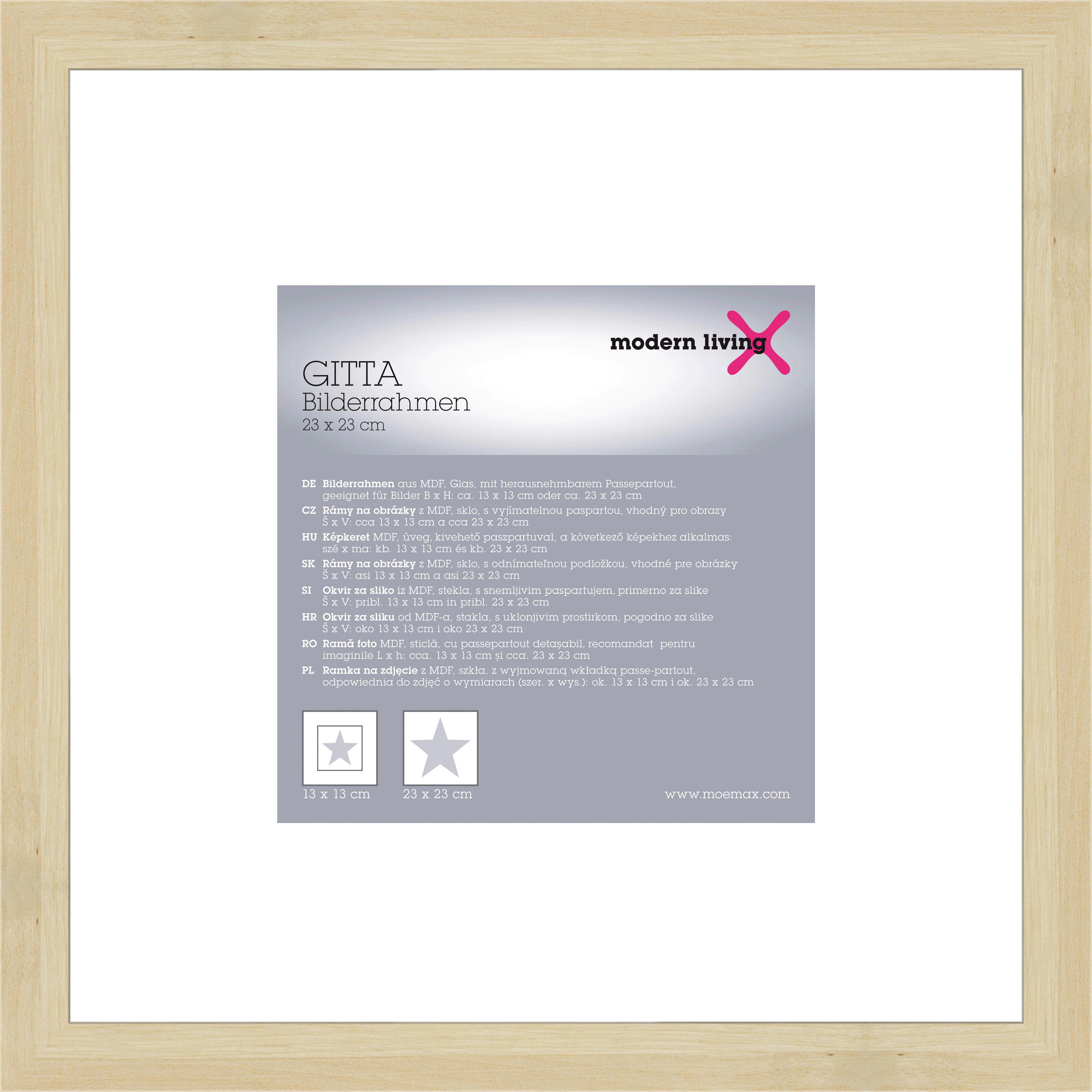 Okvir Za Slike Gitta Duplo - barve hrasta, Basics, les (25,2/25,2/3,6cm) - Modern Living