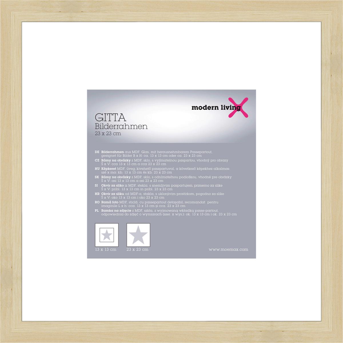 Okvir Za Slike Gitta Duplo - barve hrasta, Basics, les (25,2/25,2/3,6cm) - Modern Living