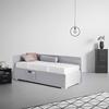 Bett Remi Hellgrau ca. 90x200cm - Chromfarben/Hellgrau, KONVENTIONELL, Holz/Kunststoff (90/200cm) - Mömax