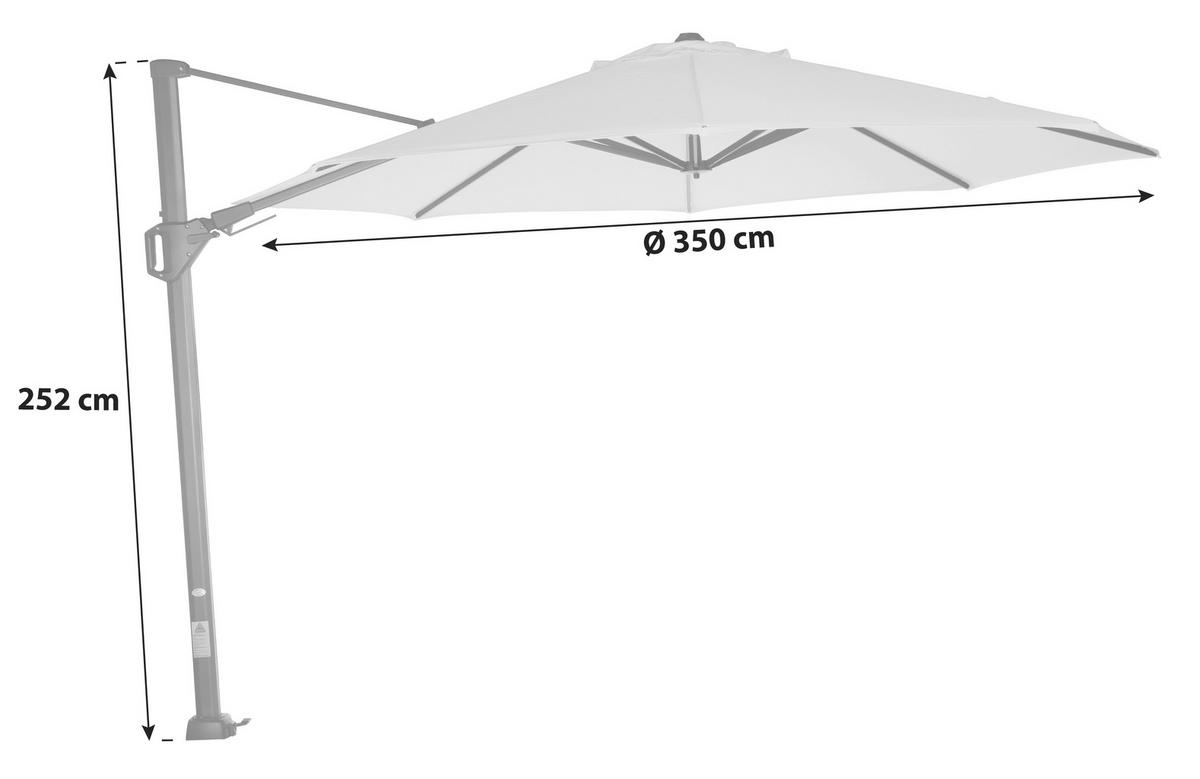Ampelschirm Sunset N+ Ø 350 H: 252 cm Anthrazit/Creme - Anthrazit/Creme, KONVENTIONELL, Textil/Metall (350/350cm) - Siena Garden