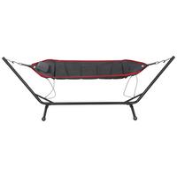 Hängematte Bahia ca. 105x305 cm Grau/Rot - Dunkelgrau/Rot, KONVENTIONELL, Textil/Metall (105/104/305cm) - Siena Garden
