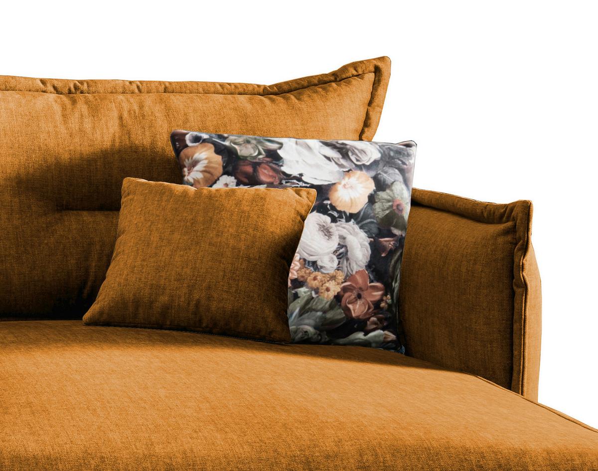 Wohnlandschaft Lava Gelb Velours - Gelb/Multicolor, MODERN, Textil/Metall (255/180cm) - Livetastic