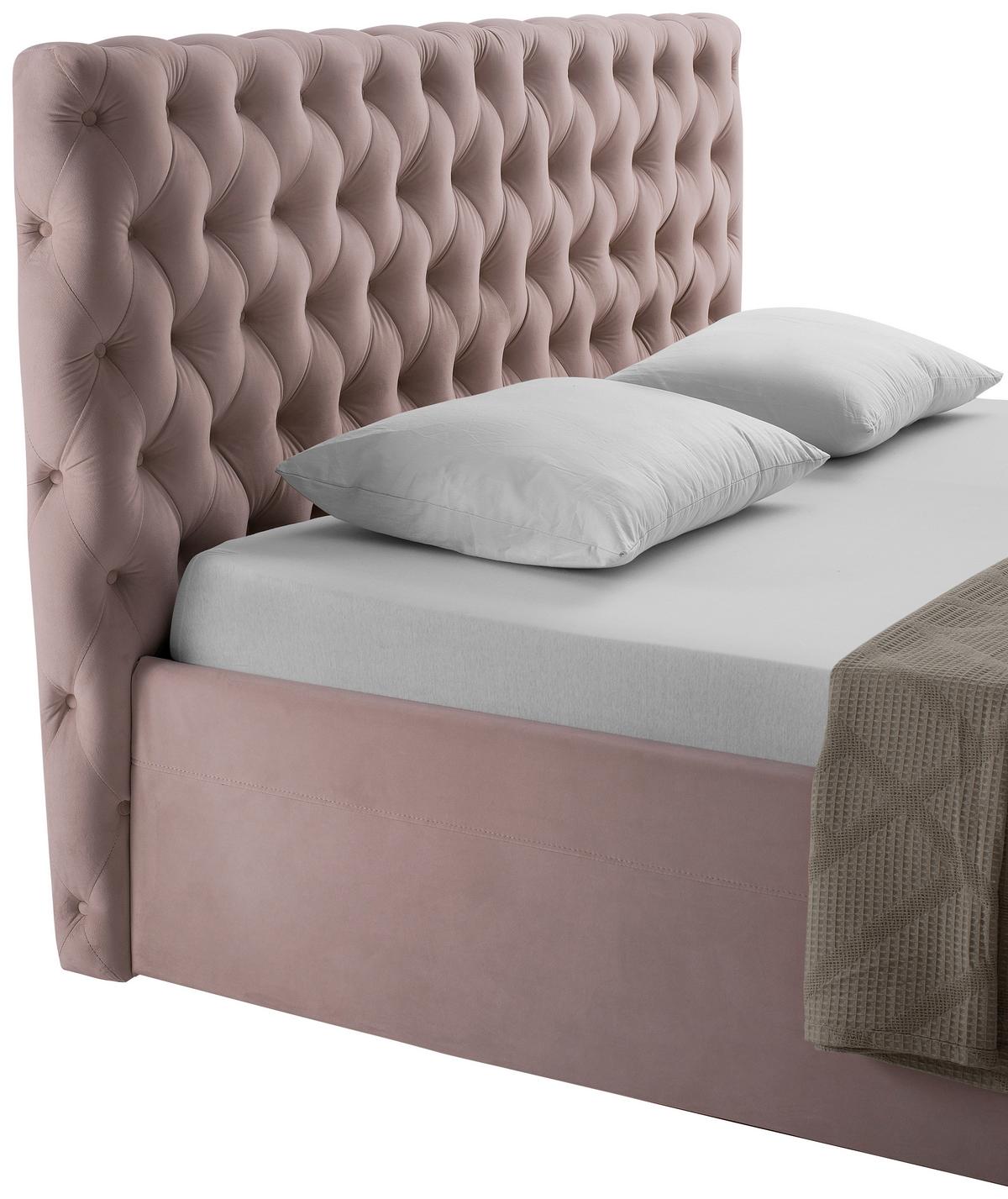 Polsterbett Katar Flieder ca. 160x200cm - Flieder/Schwarz, KONVENTIONELL, Textil (160/200cm) - Mömax