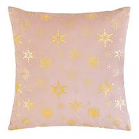 Díszpárna Snowflake 45/45 - rózsaszín/aranyszínű, textil (45/45cm) - Mömax