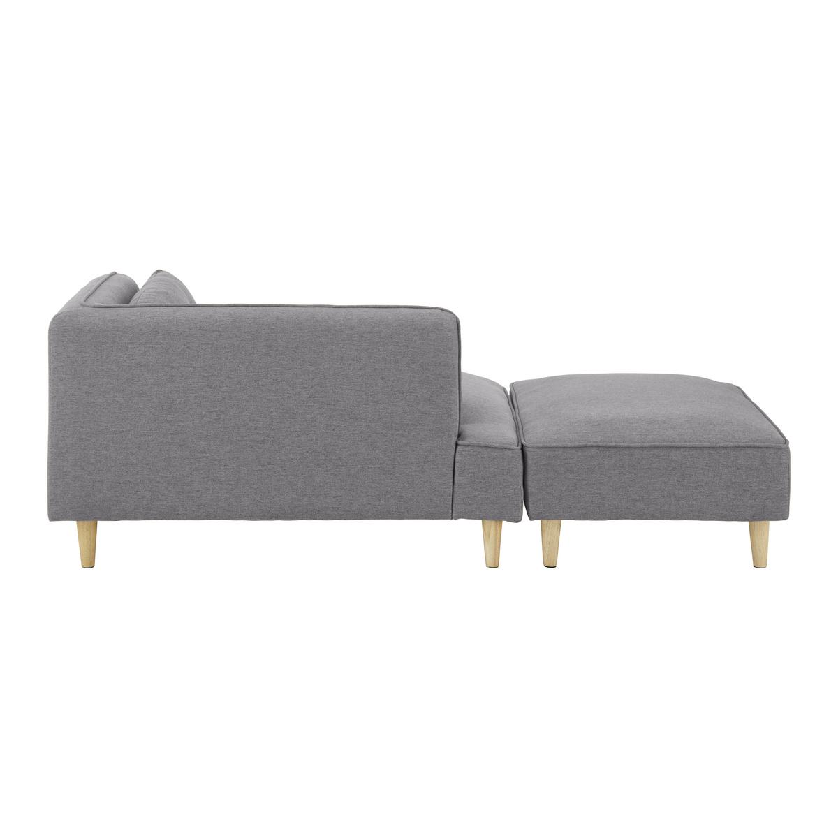 Modulsofa Fanny Dunkelgrau Leinenoptik mit Hocker - Dunkelgrau/Naturfarben, MODERN, Holz/Textil (154/55/73cm) - Bessagi Home