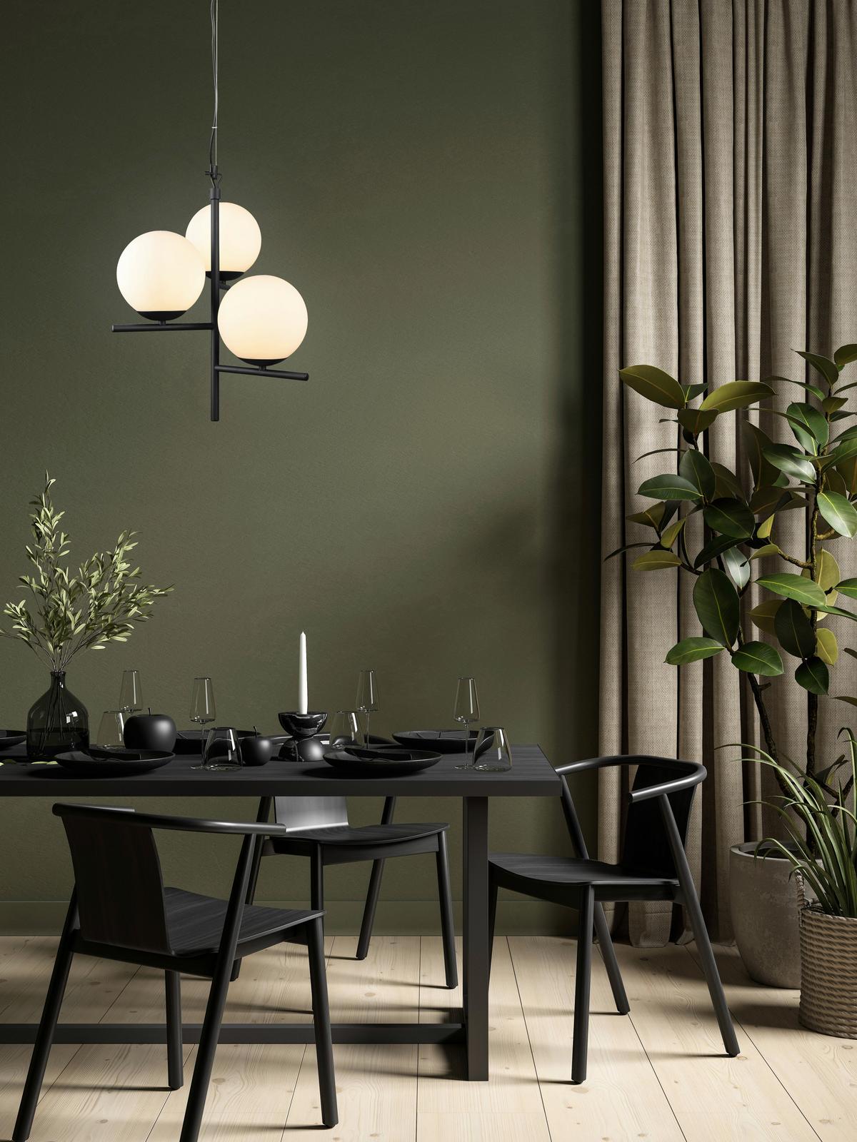 Pendelleuchte Pure Schwarz max. 28 Watt - Schwarz/Weiß, MODERN, Glas/Metall (40/150cm) - Trio Leuchten