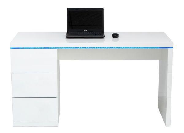 Schreibtisch in Weiß Hochglanz - Weiß, MODERN, Holzwerkstoff (140/60/75cm) - Based