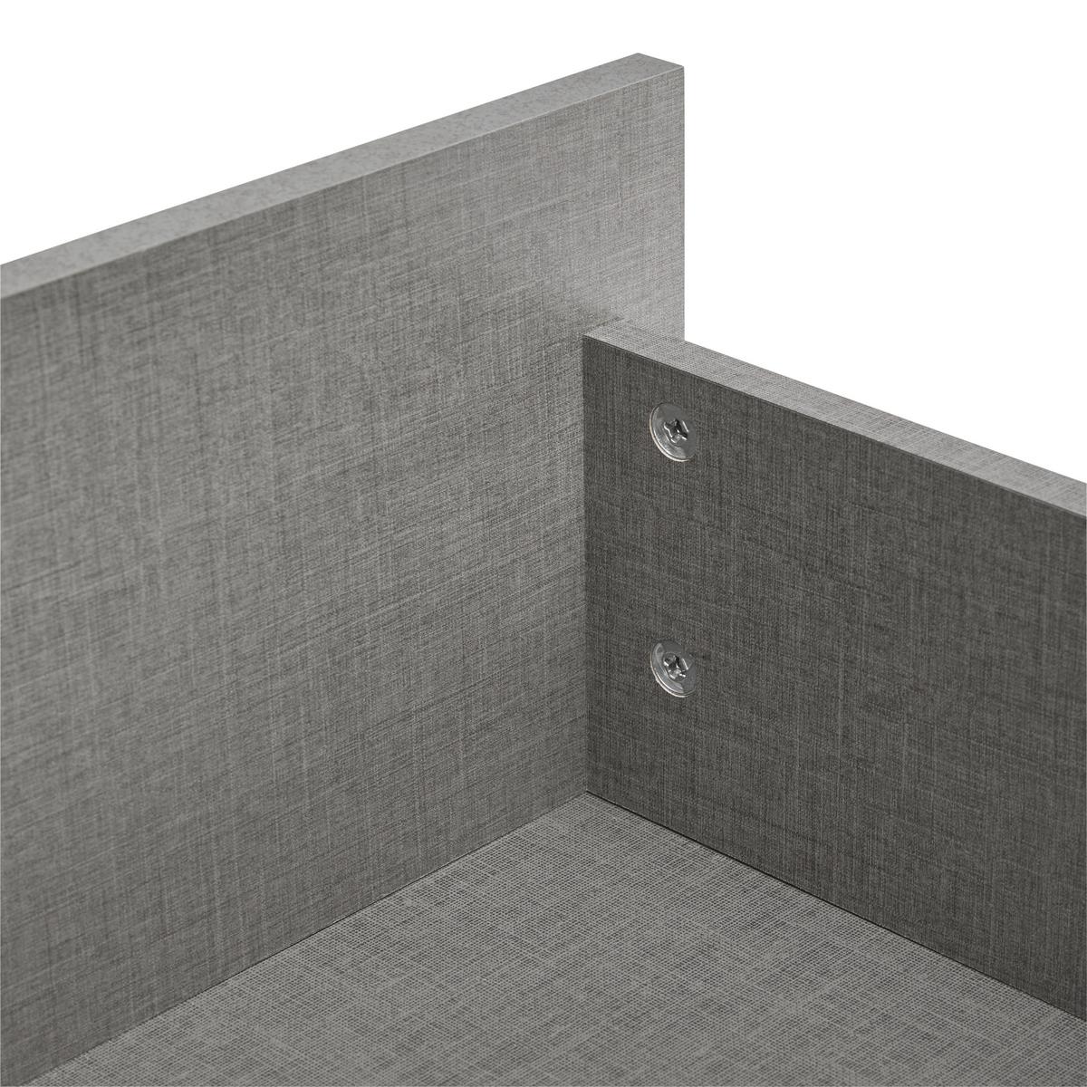 Set pat cu noptiere Alicante - culoare lemn molid/gri, Modern, textil/material pe bază de lemn (180/200cm)