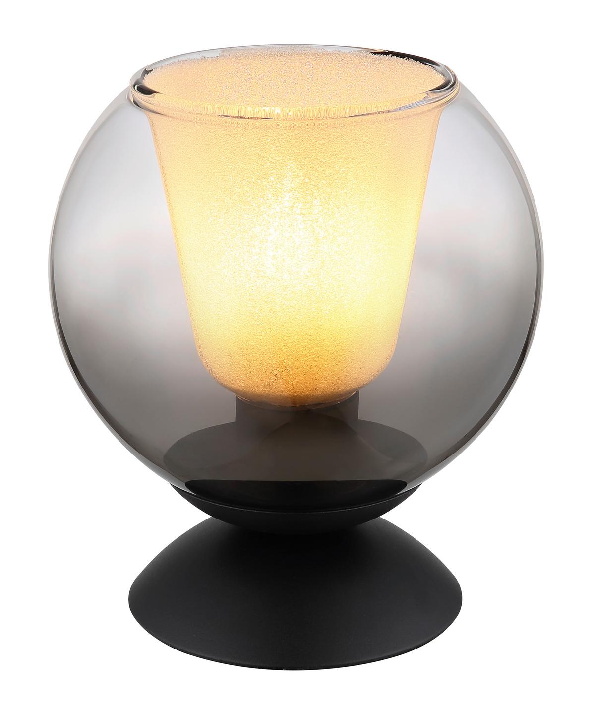 Stolna Svjetiljka Barry - siva/prozirno, Basics, staklo/tekstil (15/20.5cm) - Globo