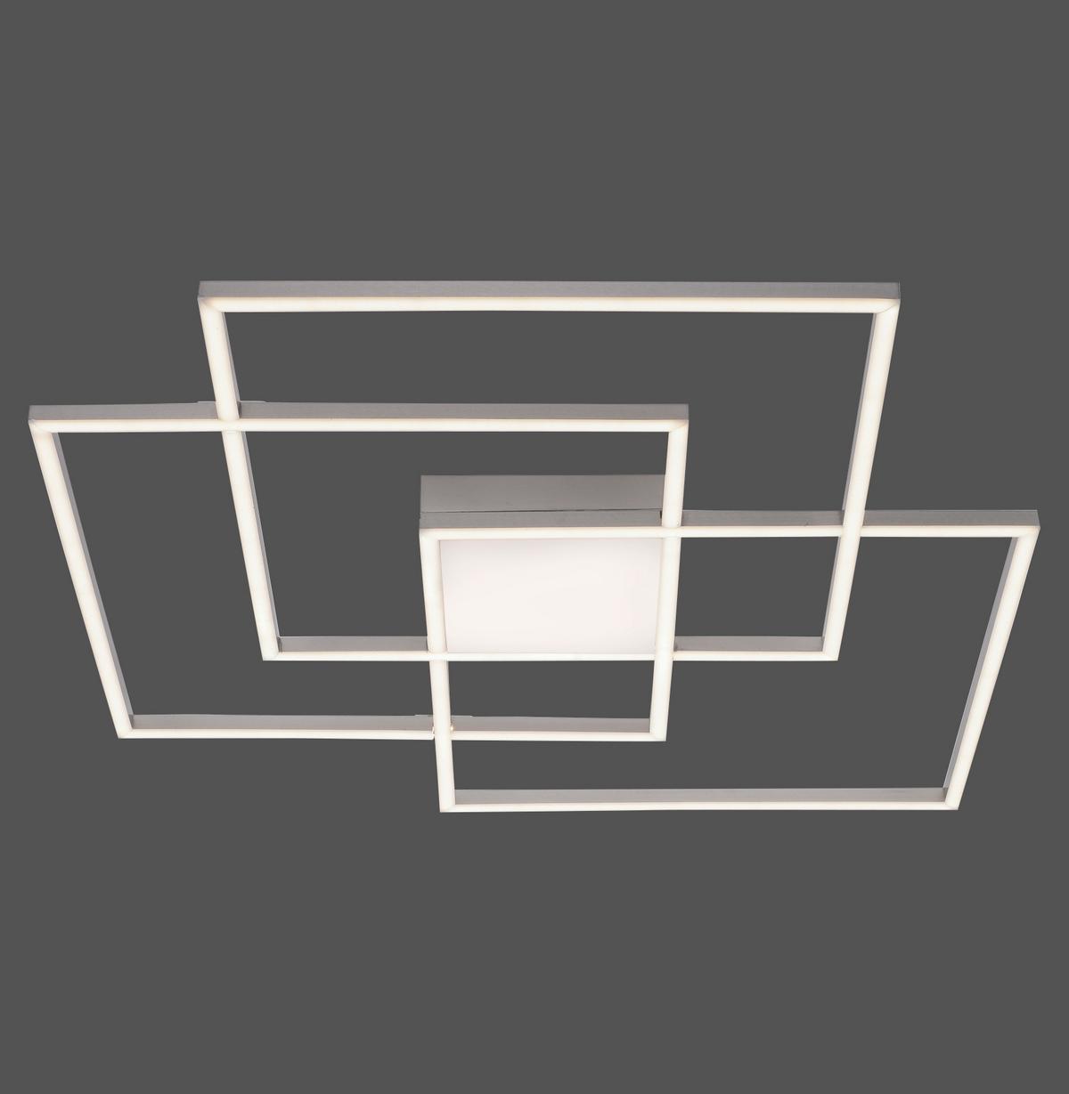 LED-Deckenleuchte Asmin max. 48 Watt - Silberfarben, Design, Kunststoff/Metall (75/75/6cm)