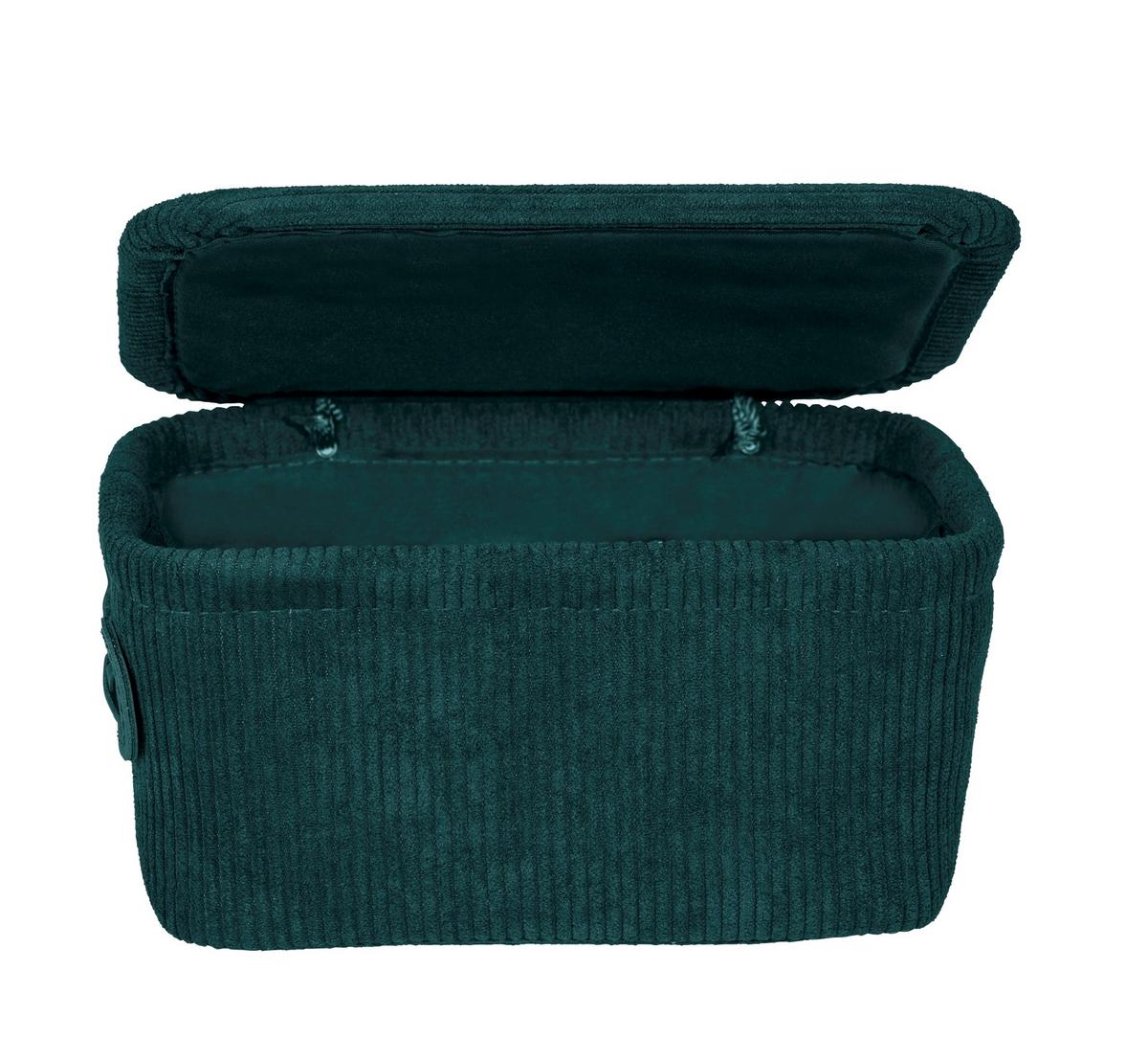 KOSZYCZEK DO PRZECHOWYWANIA ANELA - ciemnozielony, Basics, tkanina (19/10/14cm) - Wenko