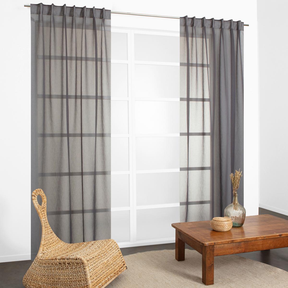 ZASŁONA GOTOWA 0160815 3 IN 1 LIM-HOME GRIS - ciemnoszary, Basics, tkanina (140/240cm)