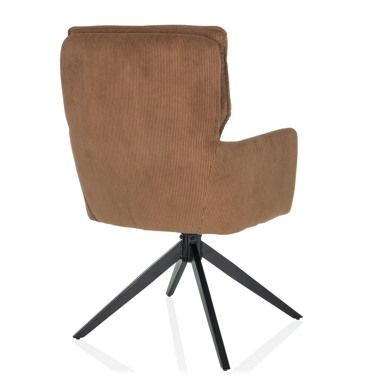 Naslanjač Tarugo, Rjava - črna/rjava, Moderno, kovina/tekstil (58/94/60cm) - MID.YOU