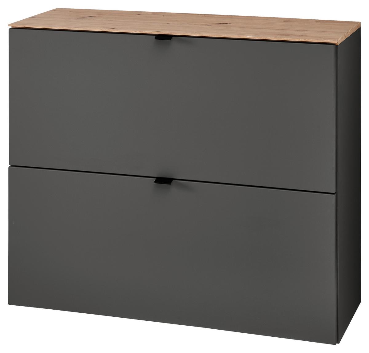 SZAFKA UCHYLNA NA BUTY DIANA - czarny/kolor grafitowy, Modern, materiał drewnopochodny/metal (100/84/37cm) - Voleo