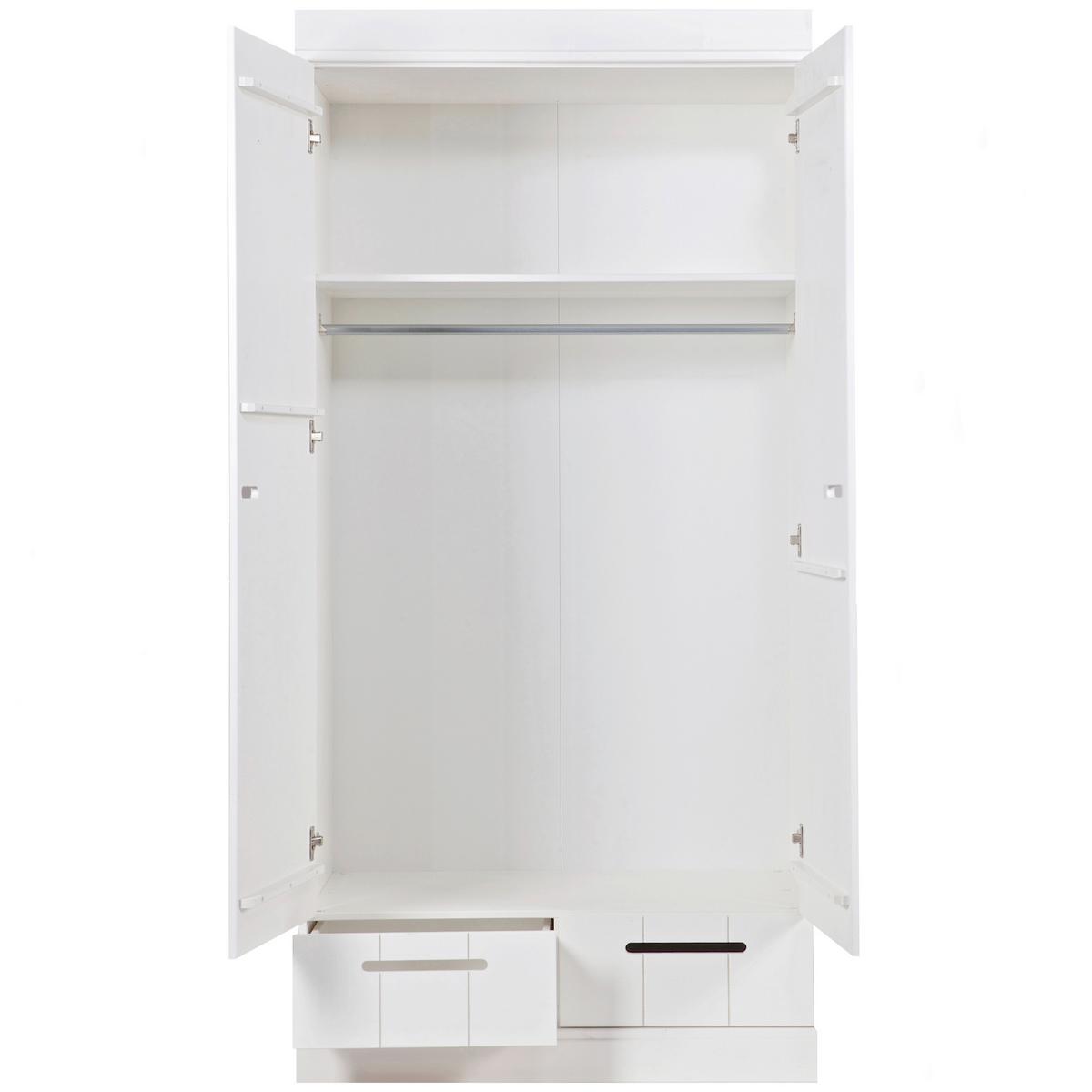 Drehtürenschrank Connect Weiß - Weiß, Design, Holz/Holzwerkstoff (94/195/53cm) - Livetastic
