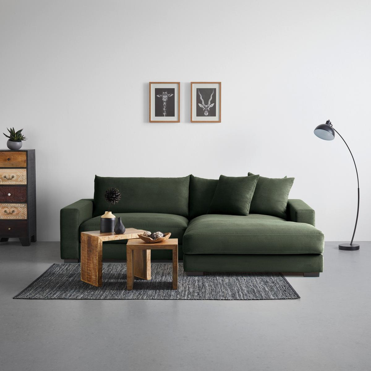 Wohnlandschaft Pedro in Grün - Dunkelgrün, MODERN, Textil (265/180cm) - Mömax