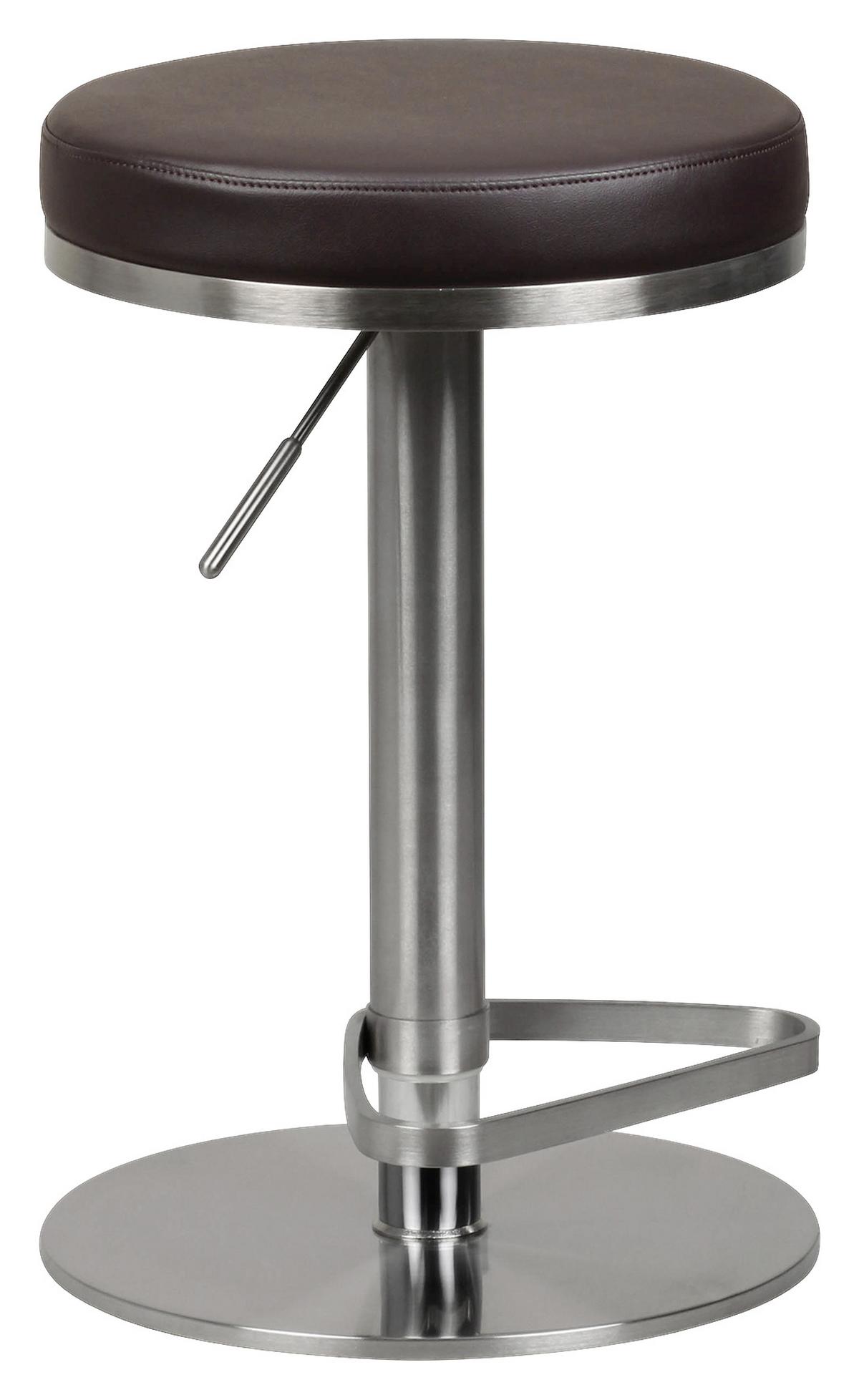 Barski Stol Wl1.612 - srebrne barve/rjava, Moderno, kovina/tekstil (38/57/38cm) - MID.YOU