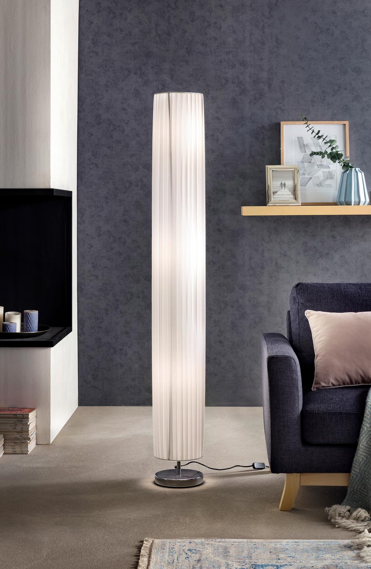 Stoječa Svetilka Joda - srebrne barve/bela, Design, kovina/umetna masa (20/160/20cm) - P & B