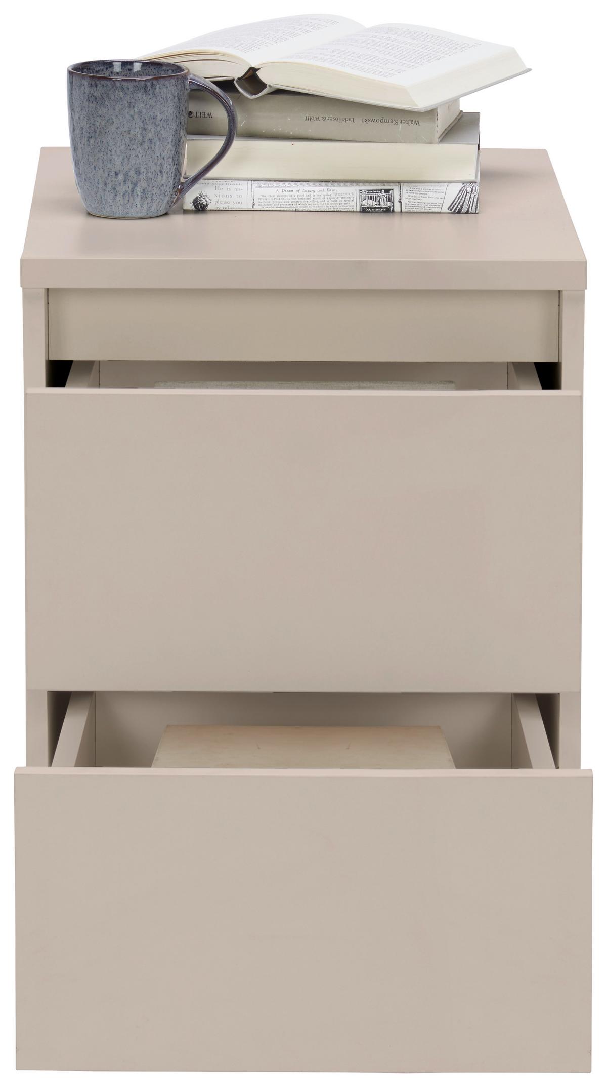 SZAFKA NOCNA LINE - antracytowy/kaszmir, Design, materiał drewnopochodny/tworzywo sztuczne (40/55/48cm) - Carryhome