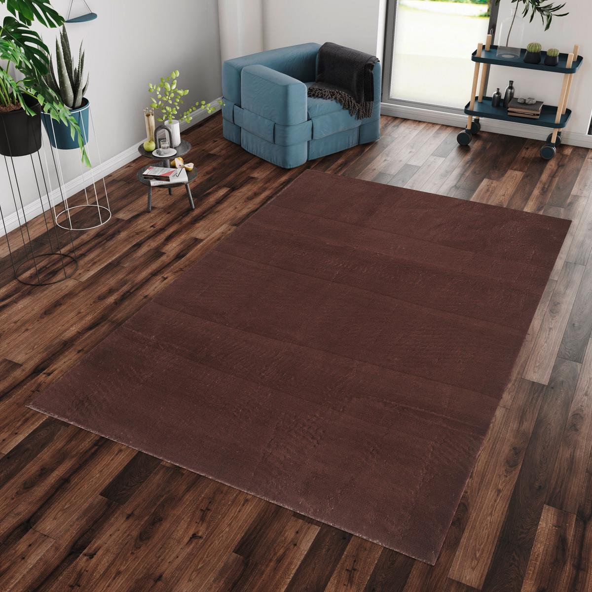Hochflorteppich Catwalk Braun ca. 120x160cm - Braun, Basics, Textil (120/160cm) - Novel
